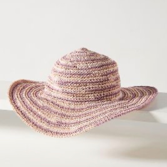 NWT Anthropologie Pink Space Dye Straw Bucket Hat - Picture 1 of 6